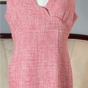 Karl Lagerfeld Pink Tweed Scallop Trim Dress